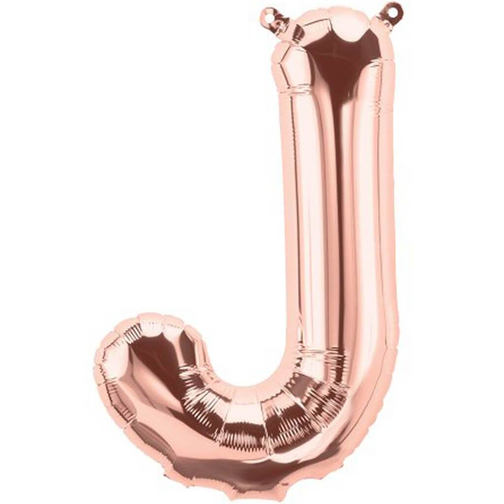 Foil Balloon Letter J 16in Rosegold 