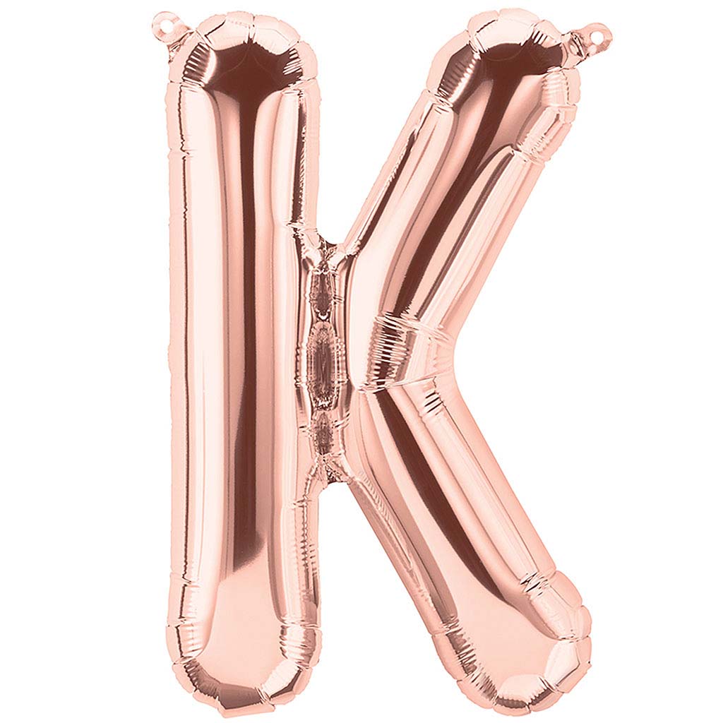 Foil Balloon Letter K 16in Rosegold 