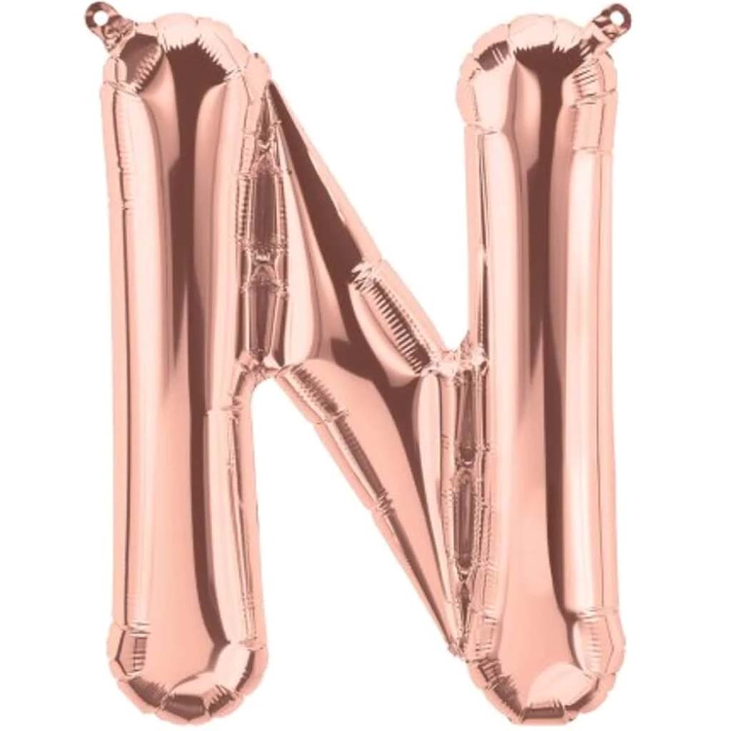 Foil Balloon Letter N 16in Rosegold