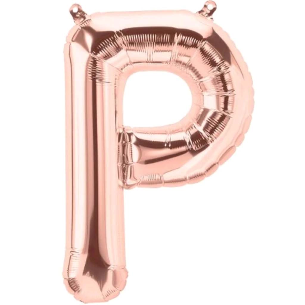 Foil Balloon Letter P 16in Rosegold