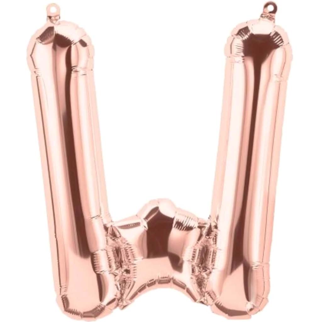 Foil Balloon Letter W 16in Rosegold