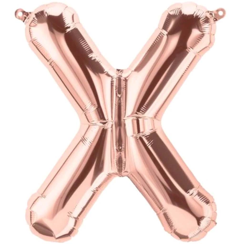 Foil Balloon Letter X 16in Rosegold