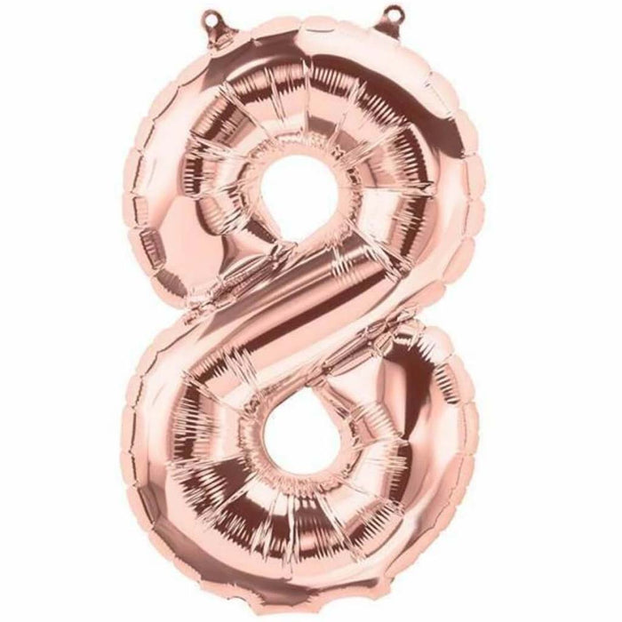 Foil Balloon Number 8 16in Rosegold