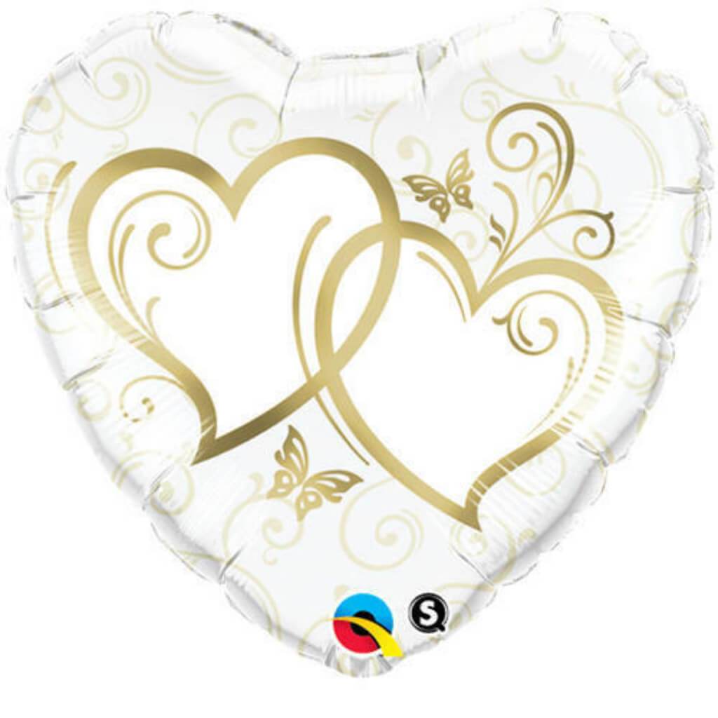 Entwined Hearts 18in Gold 