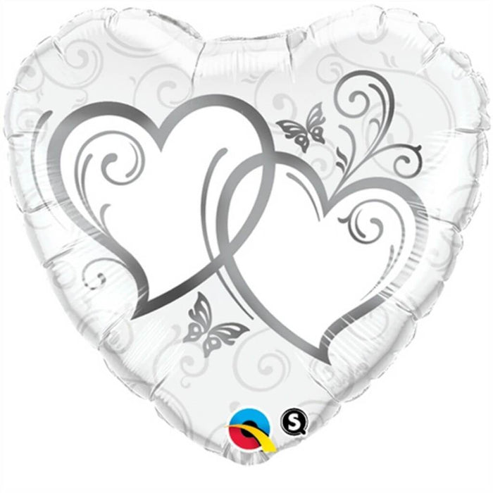 Entwined Hearts 18in Silver 