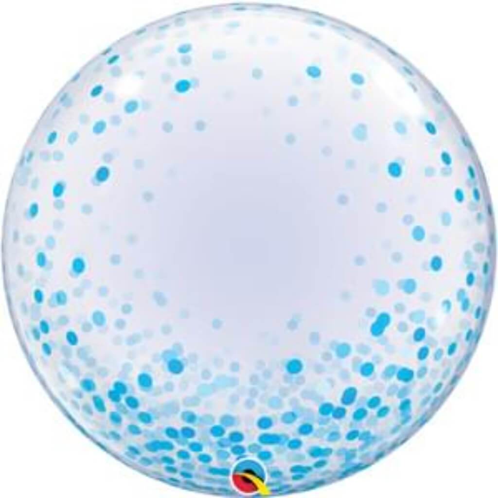 Balloon Confetti Dots Deco Bubble Balloon 24in Blue 