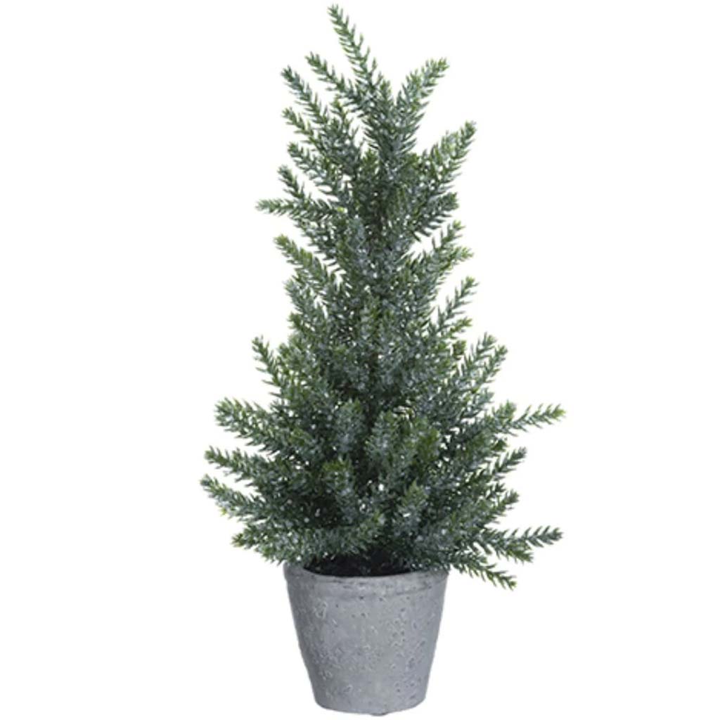 Iced Mini Pine Tree in Stone Pot 