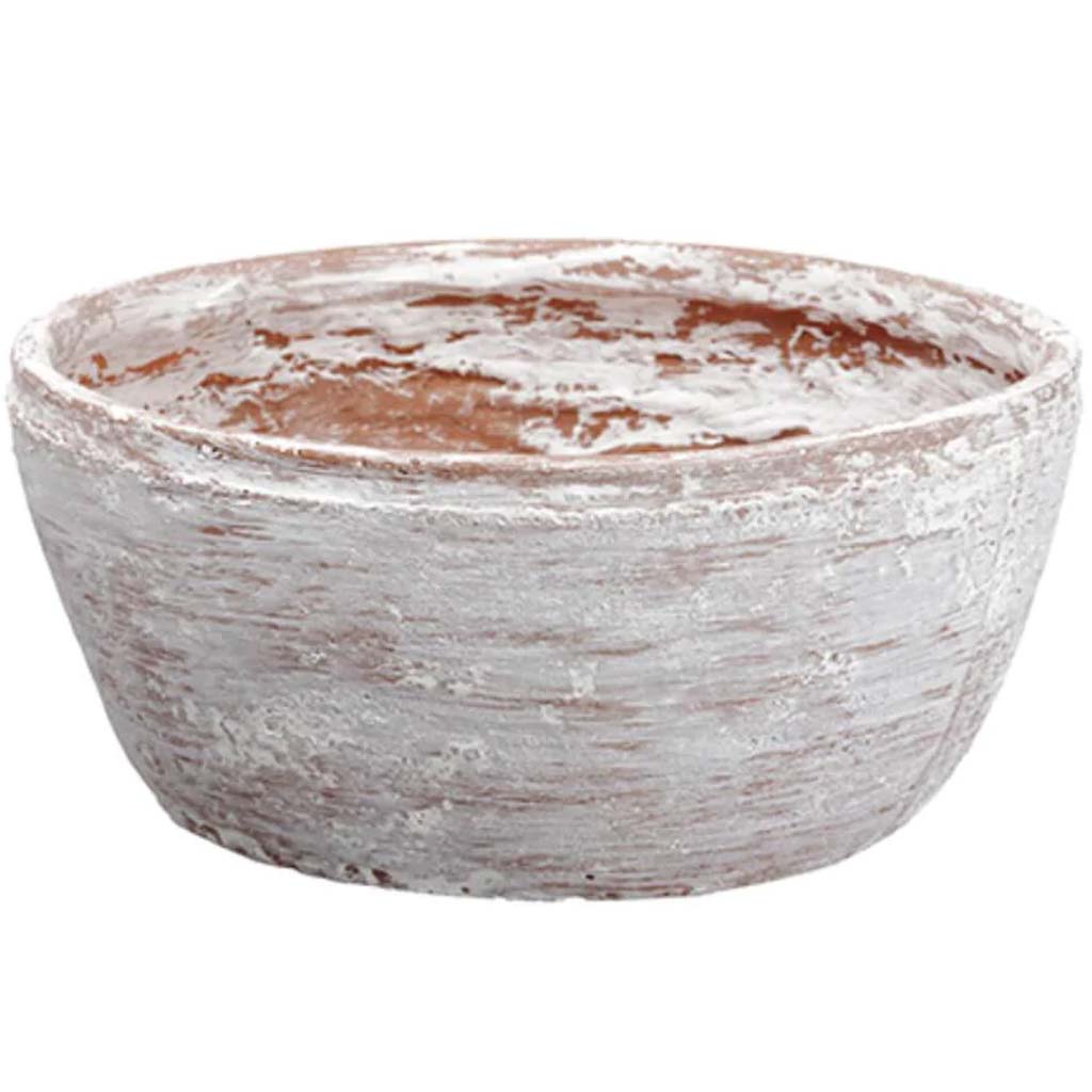 Clay Pot Terra Cotta Whitewashed