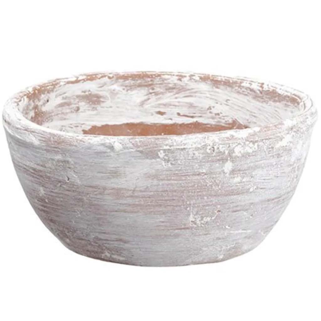 Clay Pot Terra Cotta Whitewashed