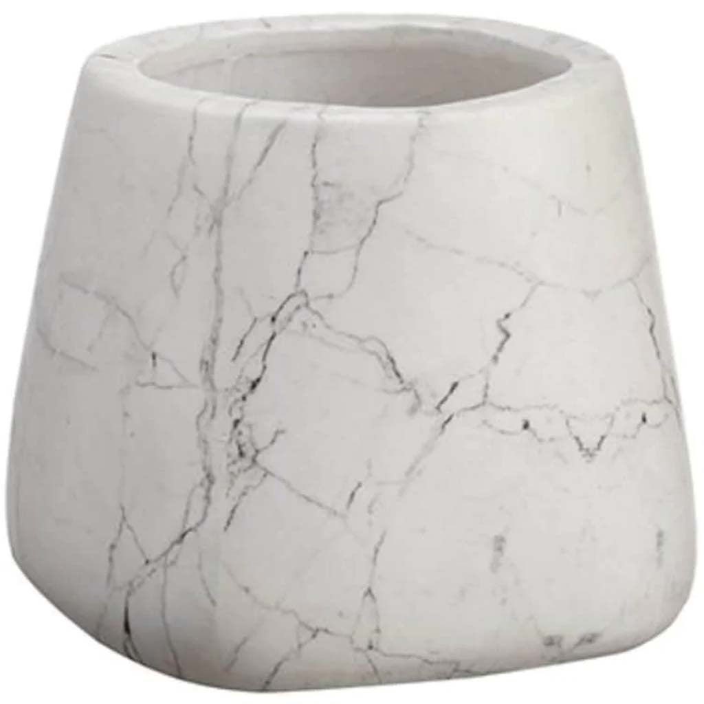 MARBLE LOOK CEMENT POT 5.5IN X 6.25IN