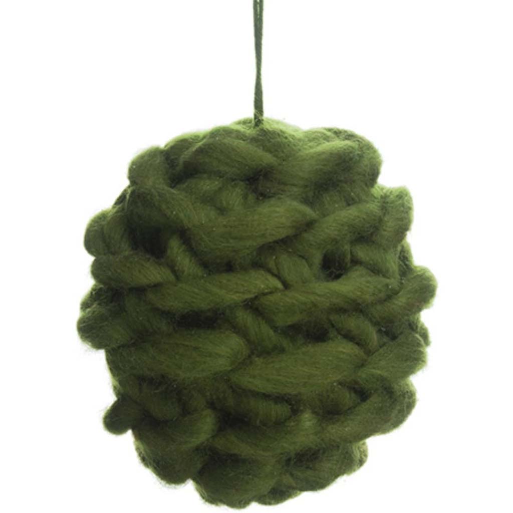 Knitted Wool Ball Ornament 