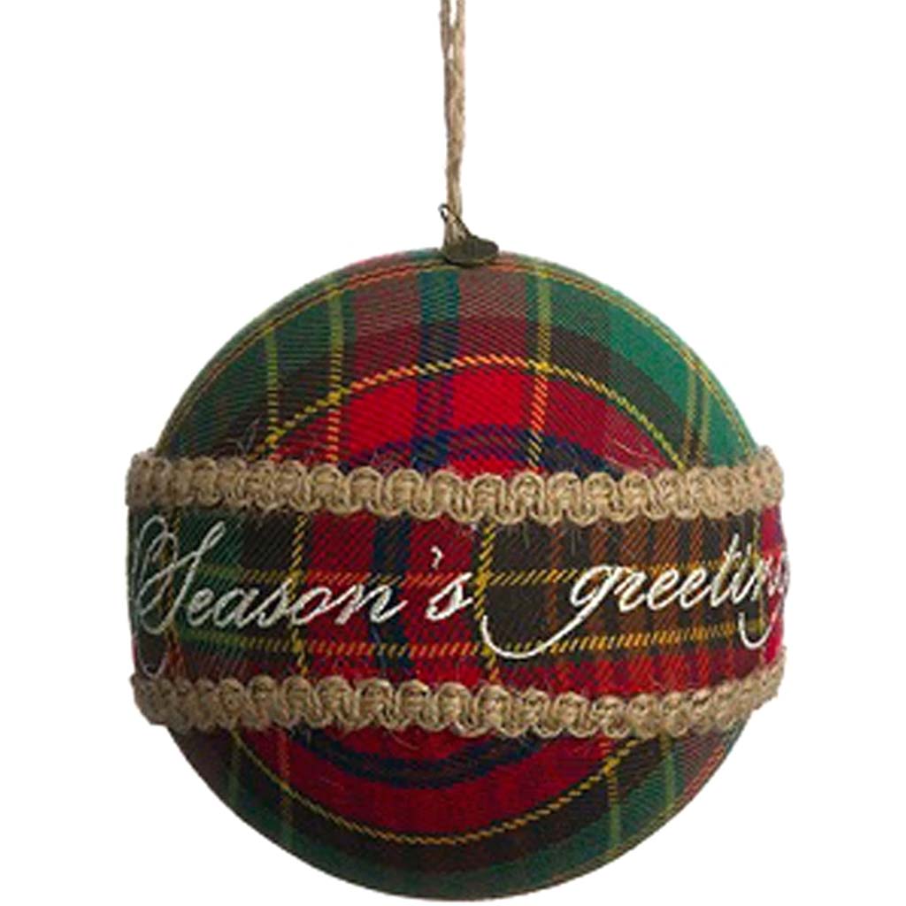 Plaid Ball Ornament 