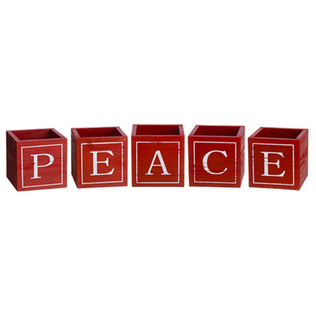 Peace Wood Box Set of 5 