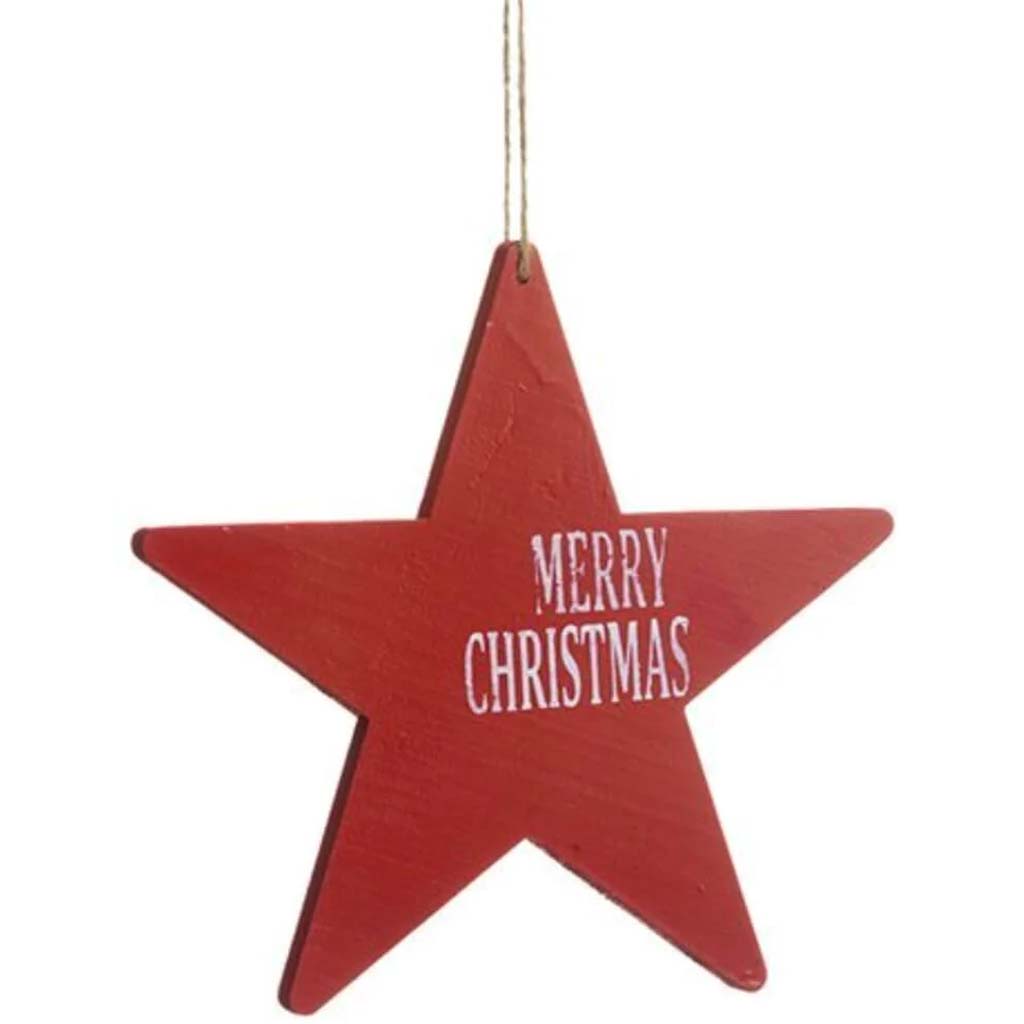 Wood Star Christmas Ornament, 11in