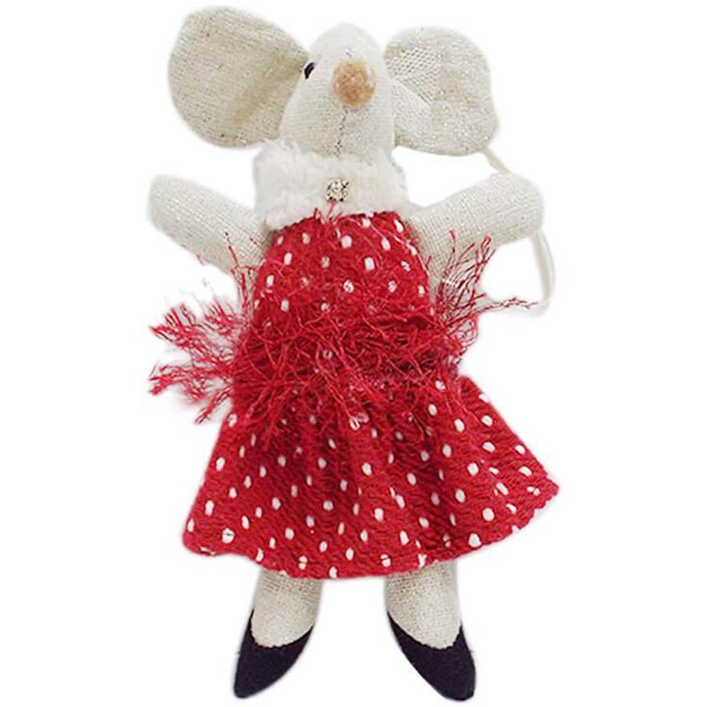 Mouse in Polka Dot Dress Ornament 