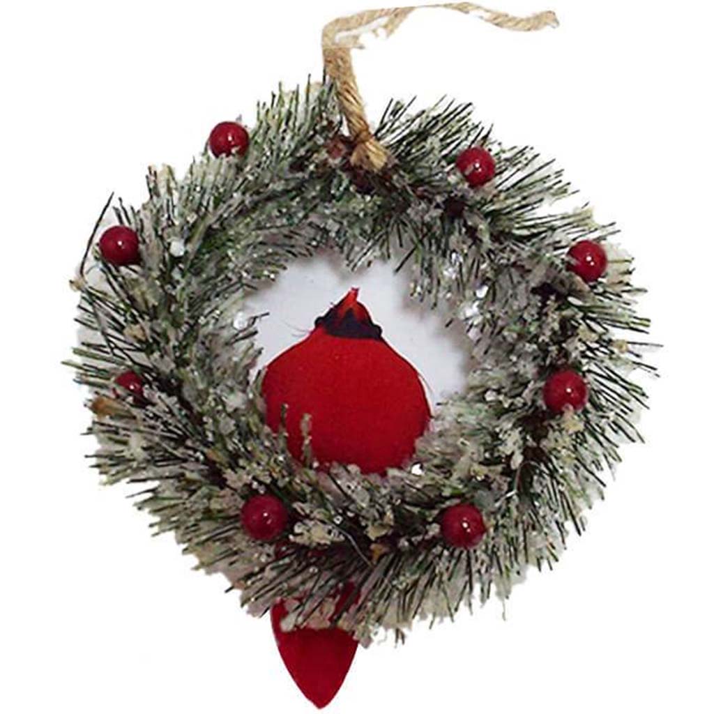 Cardinal/Pine Wreath Ornament 