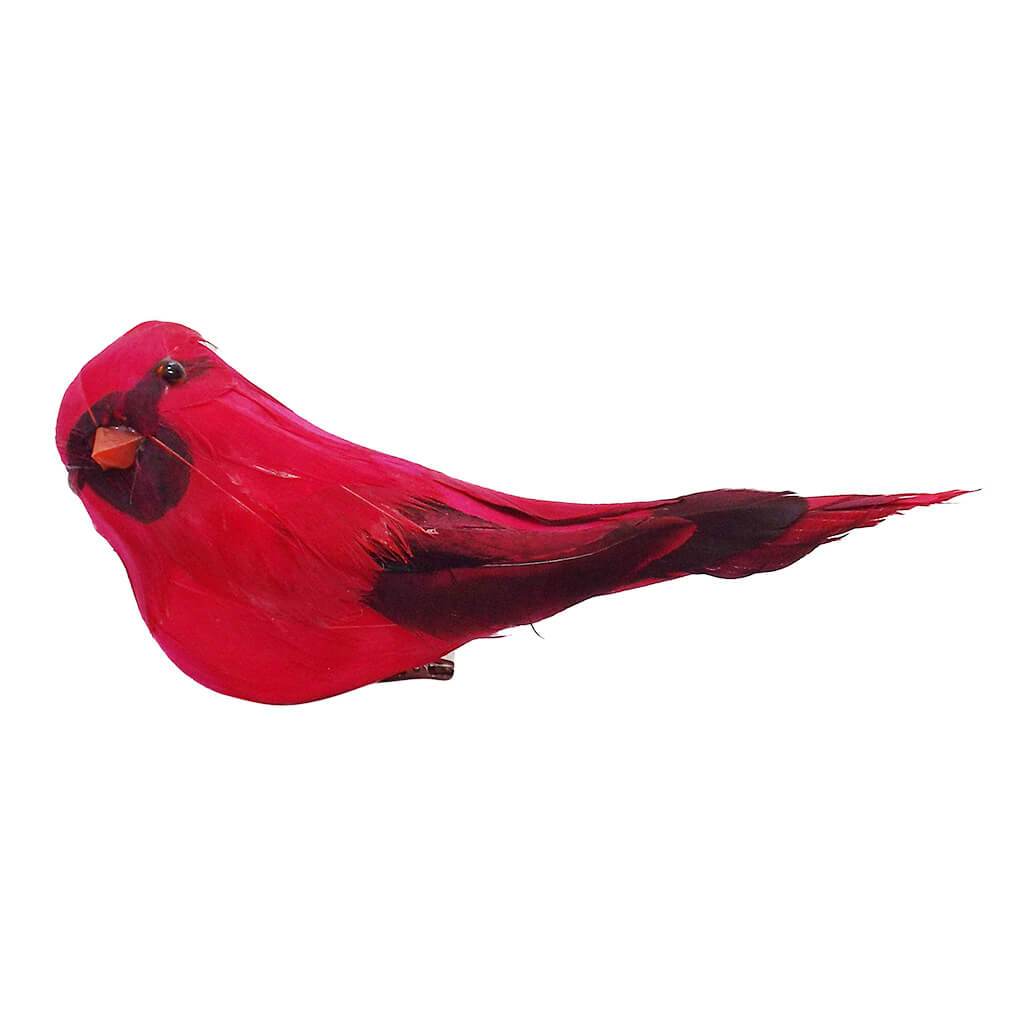 FEA.CARDINAL WITH CLIP ORNAMENT 4&quot; 