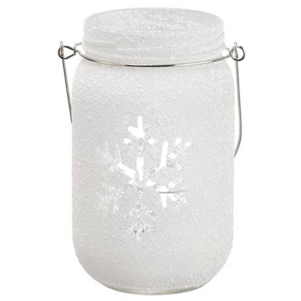 Snowed Snowflake Glass Jar 