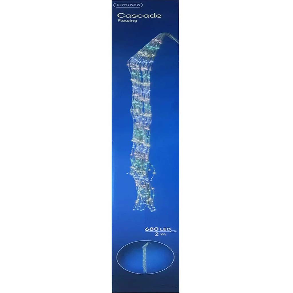 Led Cascade with Flow Outdoor Colourbox Zilver/Koel Wit 200cm 680L 