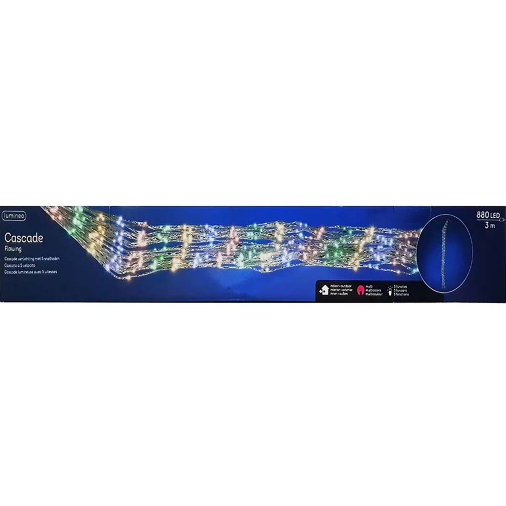 Led Cascade With Flow Outd Colourbox Zilver/Koel Wit 300cm 880L 