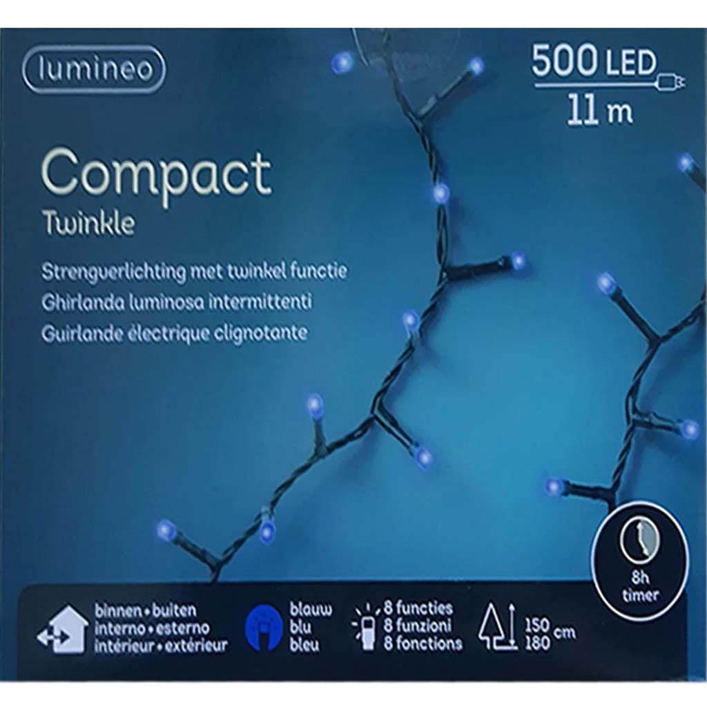 Led Compact Twinkle Lights Ou Colourbox Groen/Blauw 1100cm 500L 
