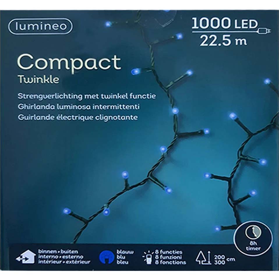 Led Compact Twinkle Lights Outdoor Colourbox Groen/Blauw 2250cm 1000L 