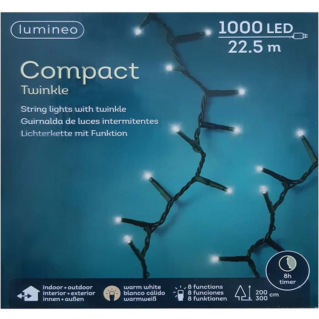 Led Twinkle Compact Outd Colourbox Green/Warm White 73.8ft 1000L 