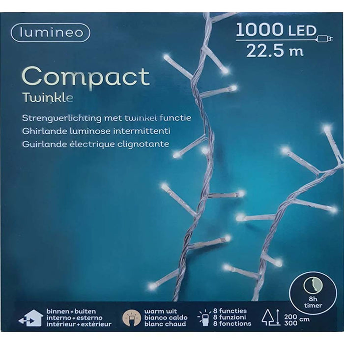 Led Compact Twinkle Lights Ou Colourbox Ransparent/Warm W 73.8ft 1000L 