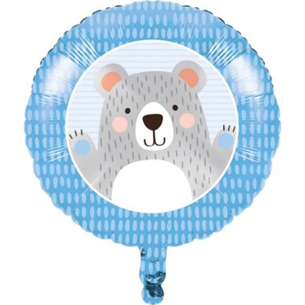 Birthday Bear Metallic Balloon 18in