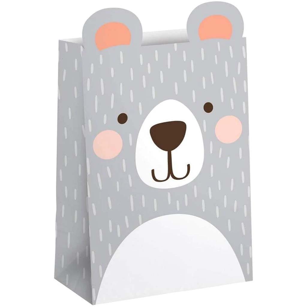 Birthday Bear Paper Treat Bag 8ct