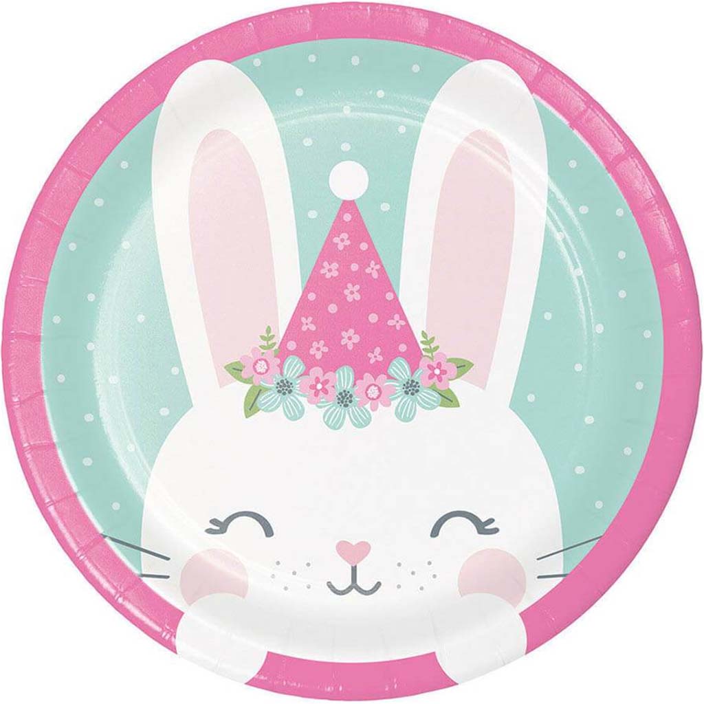 Birthday Bunny 7in Plate 8ct