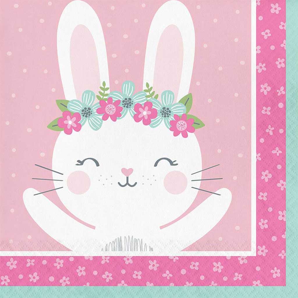 Birthday Bunny Luncheon Napkin 2ply 16ct