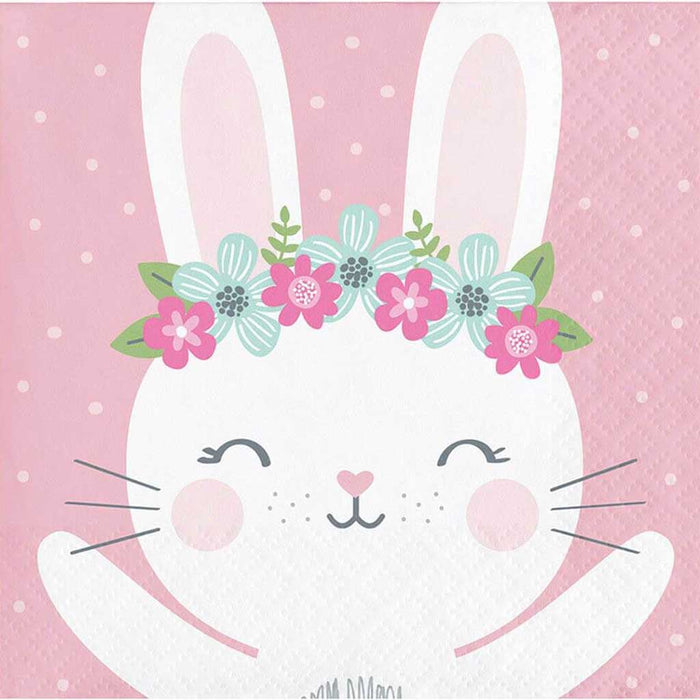 Birthday Bunny Beverage Napkin 2ply 16ct
