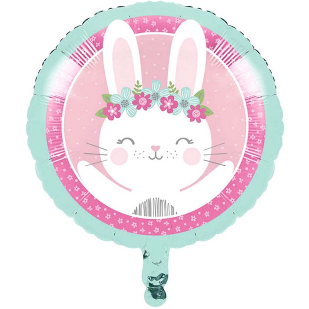 Birthday Bunny Metallic Balloon 18in