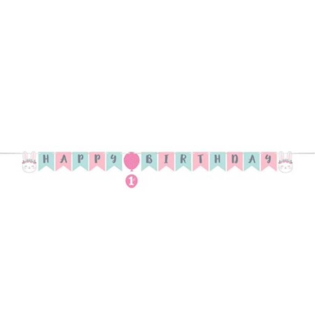 1st Birthday Bunny Ribbon Banner