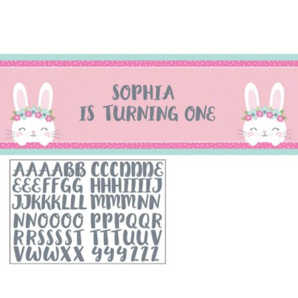 Birthday Bunny Banner Giant