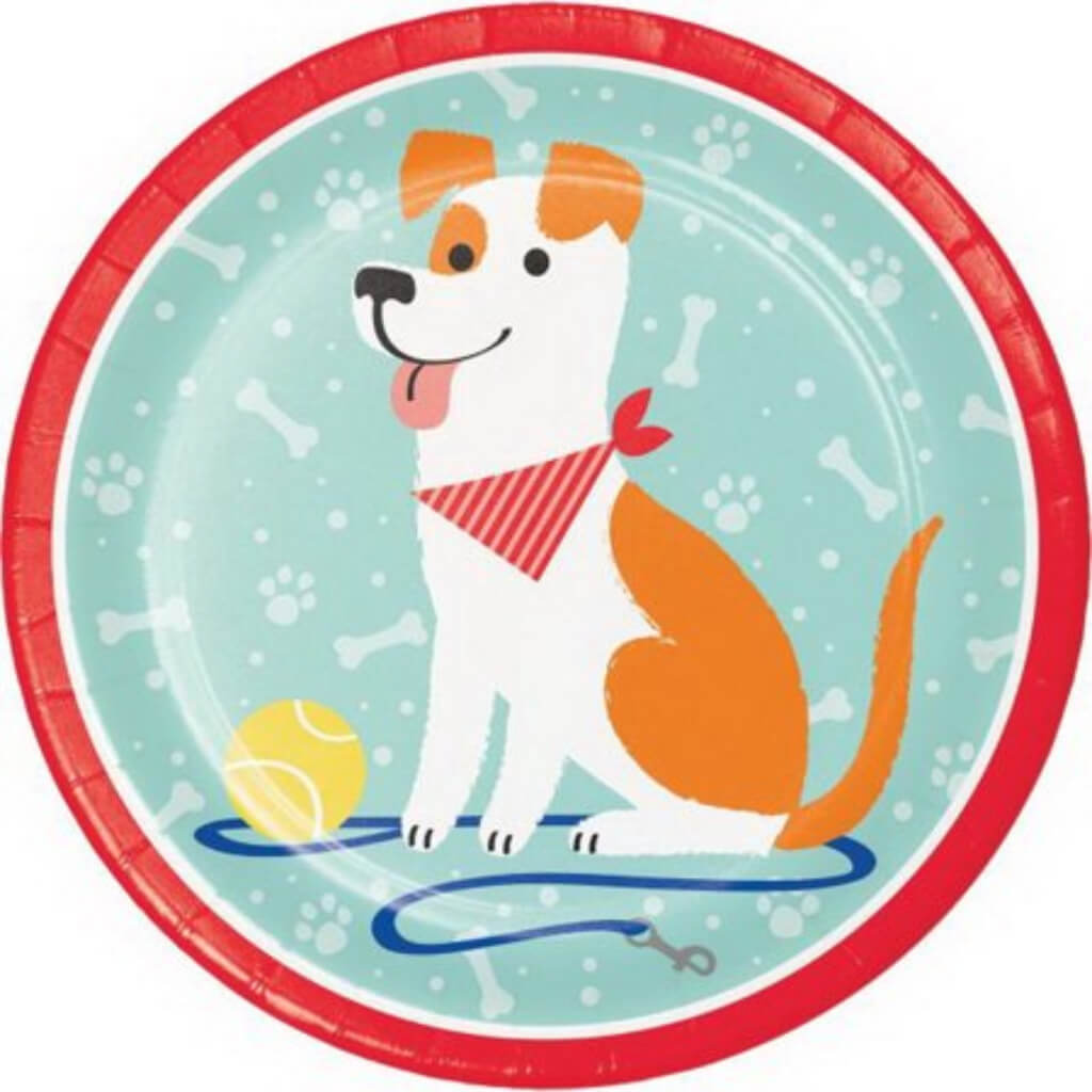 Dog Party 9in Plate 8ct