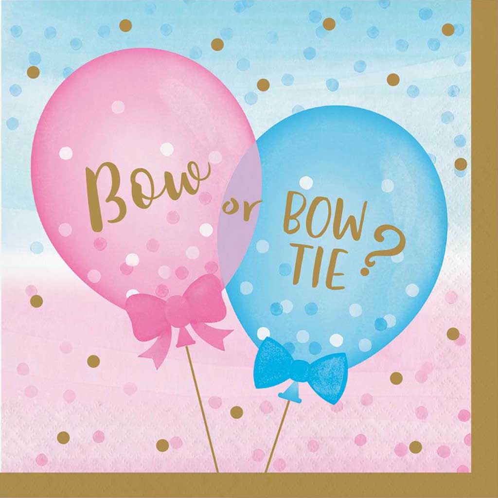 Gender Reveal Balloon Luncheon Napkin 2ply 16ct