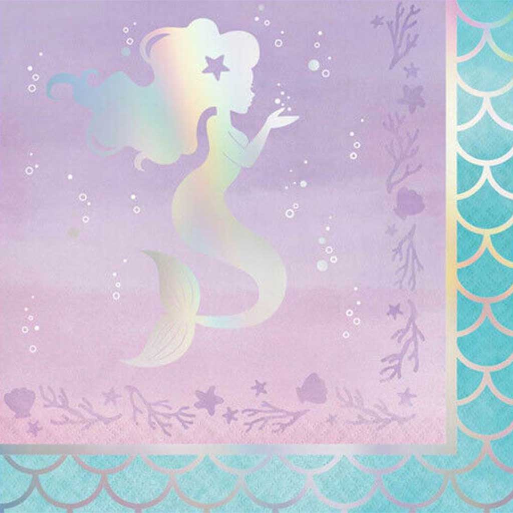 Iridescent Mermaid Shine Luncheon Napkin 3ply 16ct