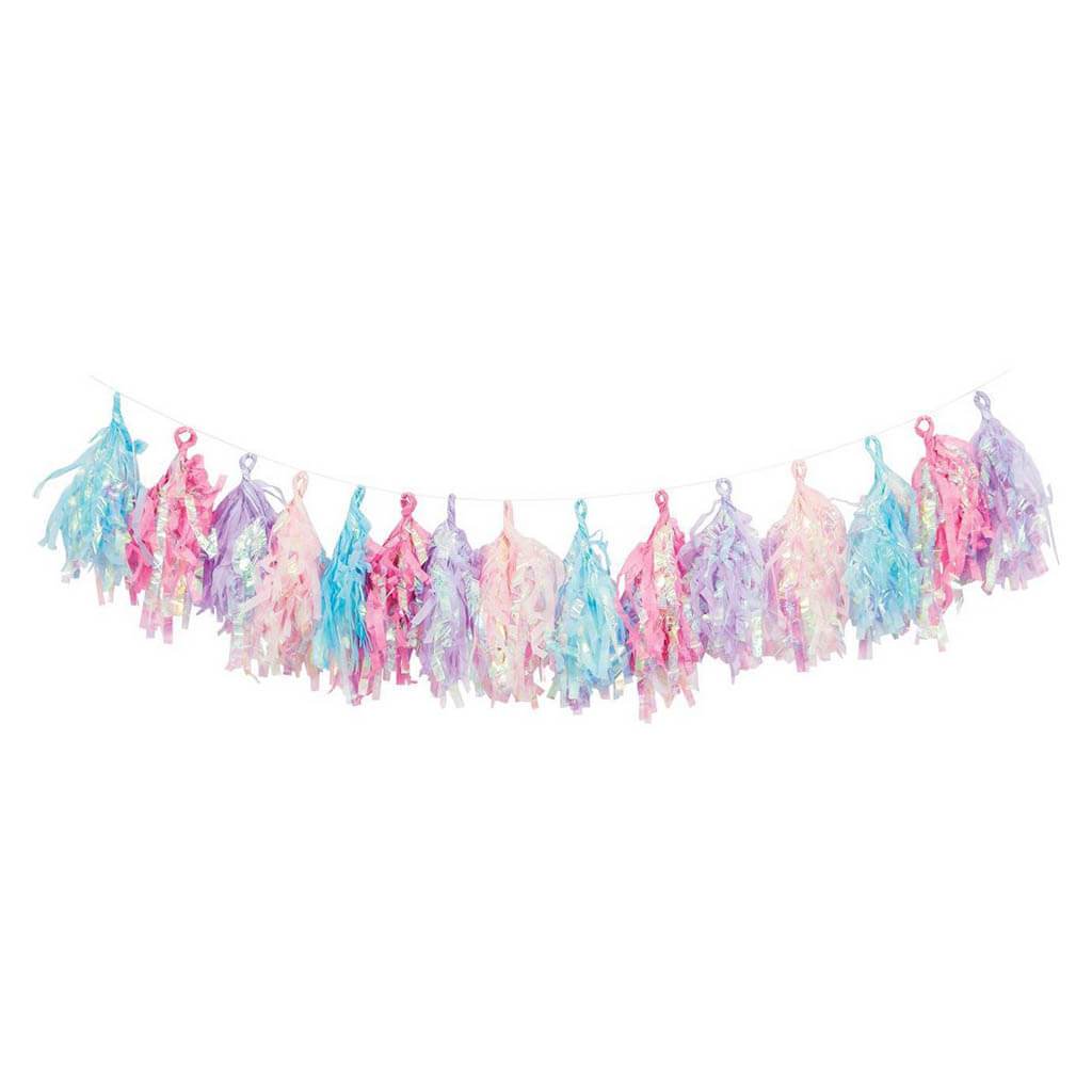 Iridescent Tissue Garland 8ft