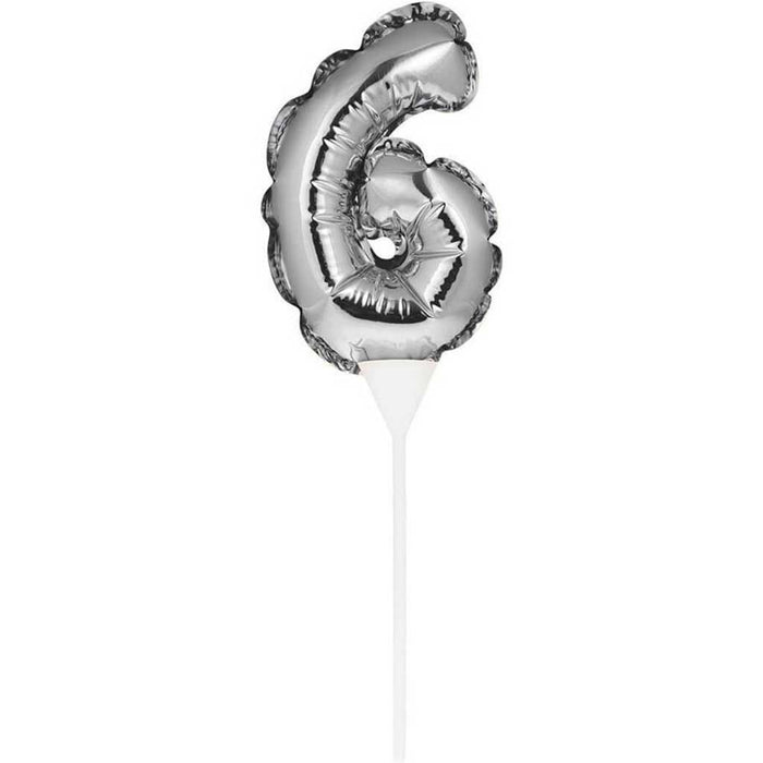 Balloon Cake Topper 6 Silver