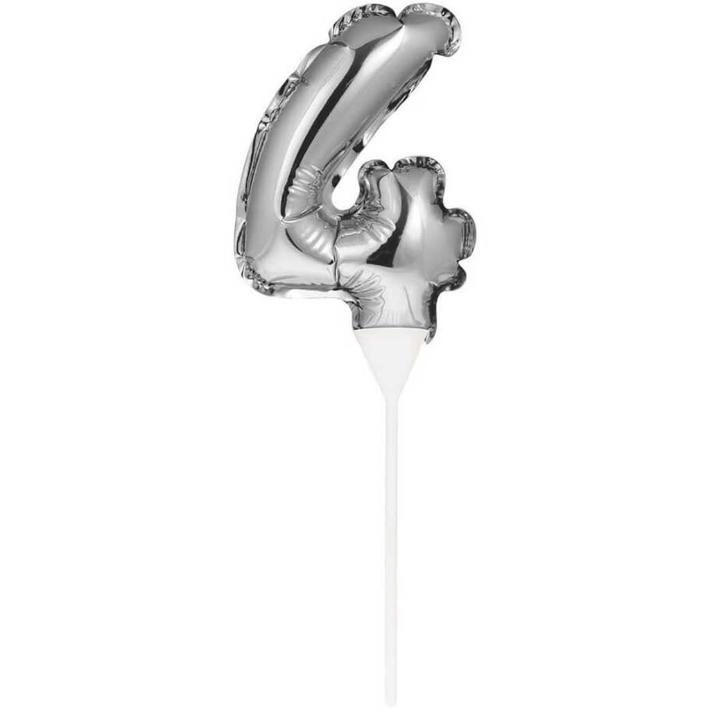 Balloon Cake Topper 4 Silver