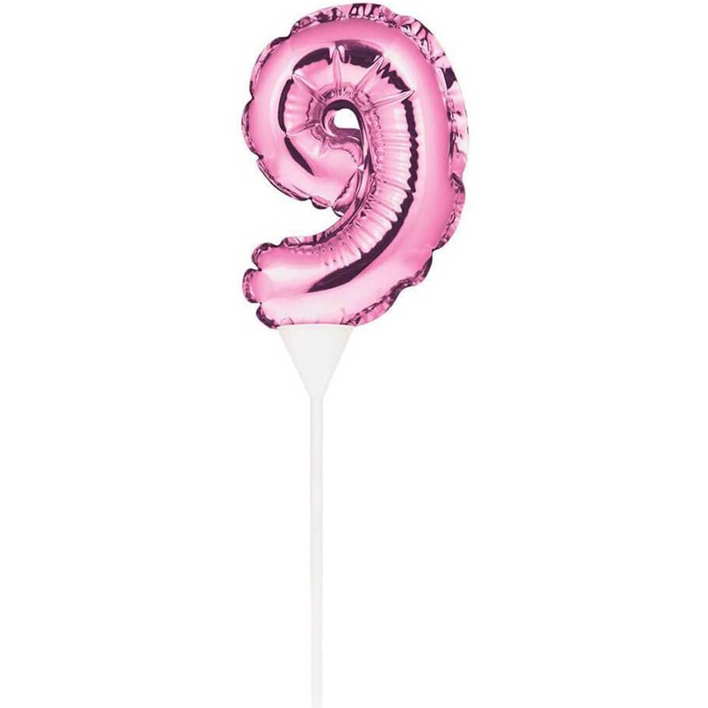 Balloon Cake Topper 9 Pink