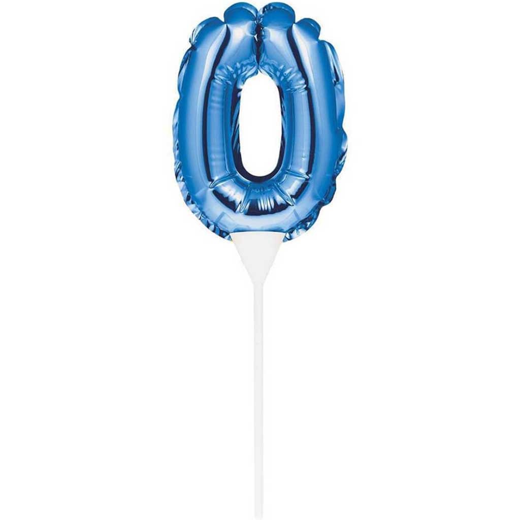 Balloon Cake Topper 0 Blue