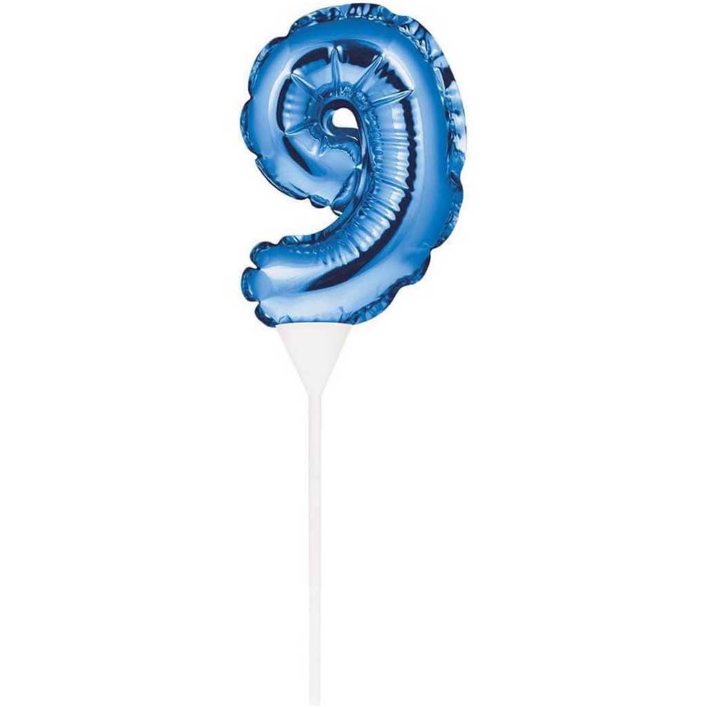 Balloon Cake Topper 9 Blue