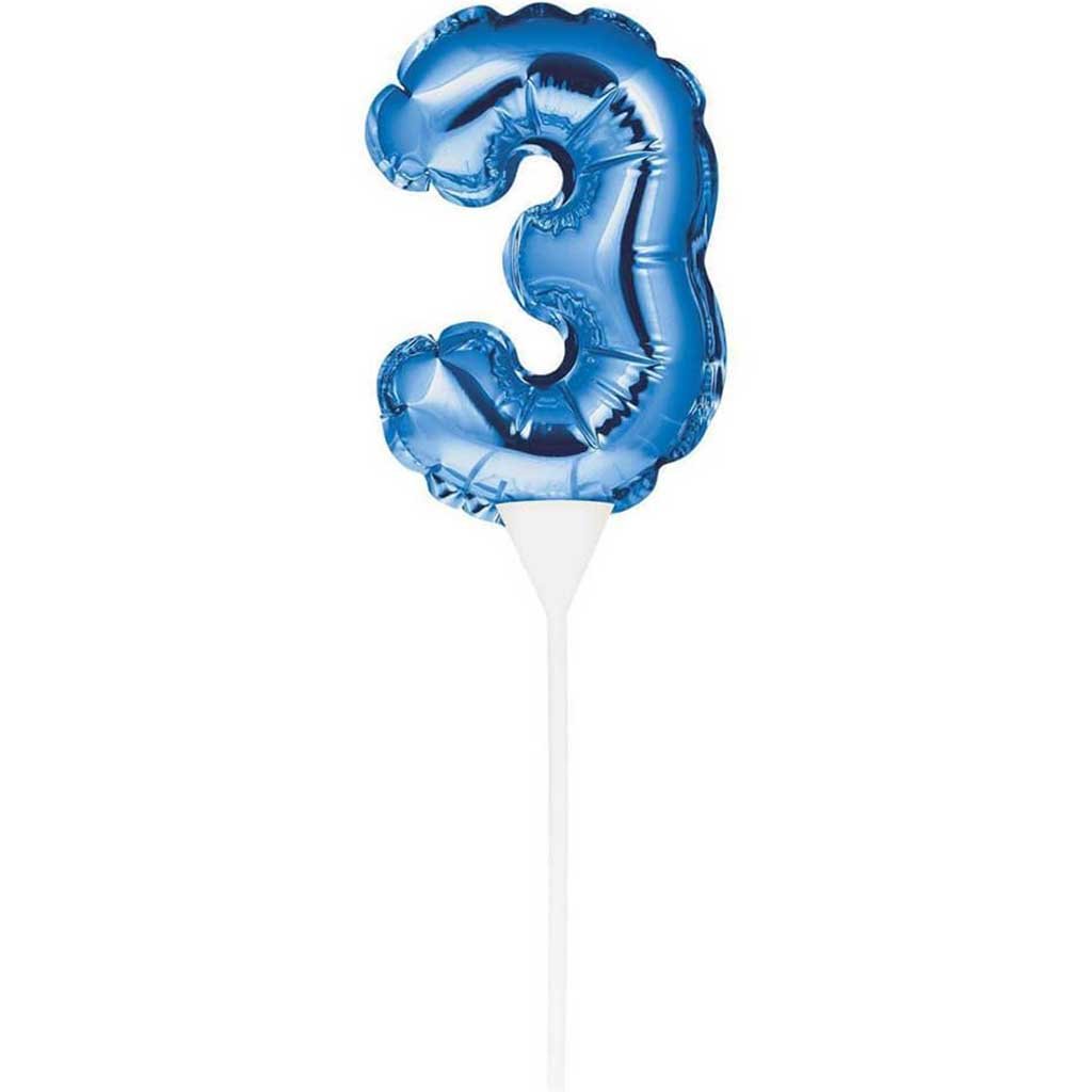 Balloon Cake Topper 3 Blue
