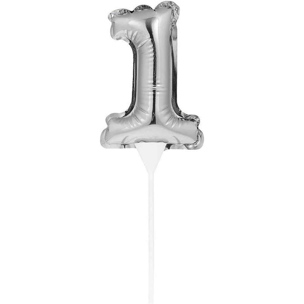 Balloon Cake Topper 1 Silver