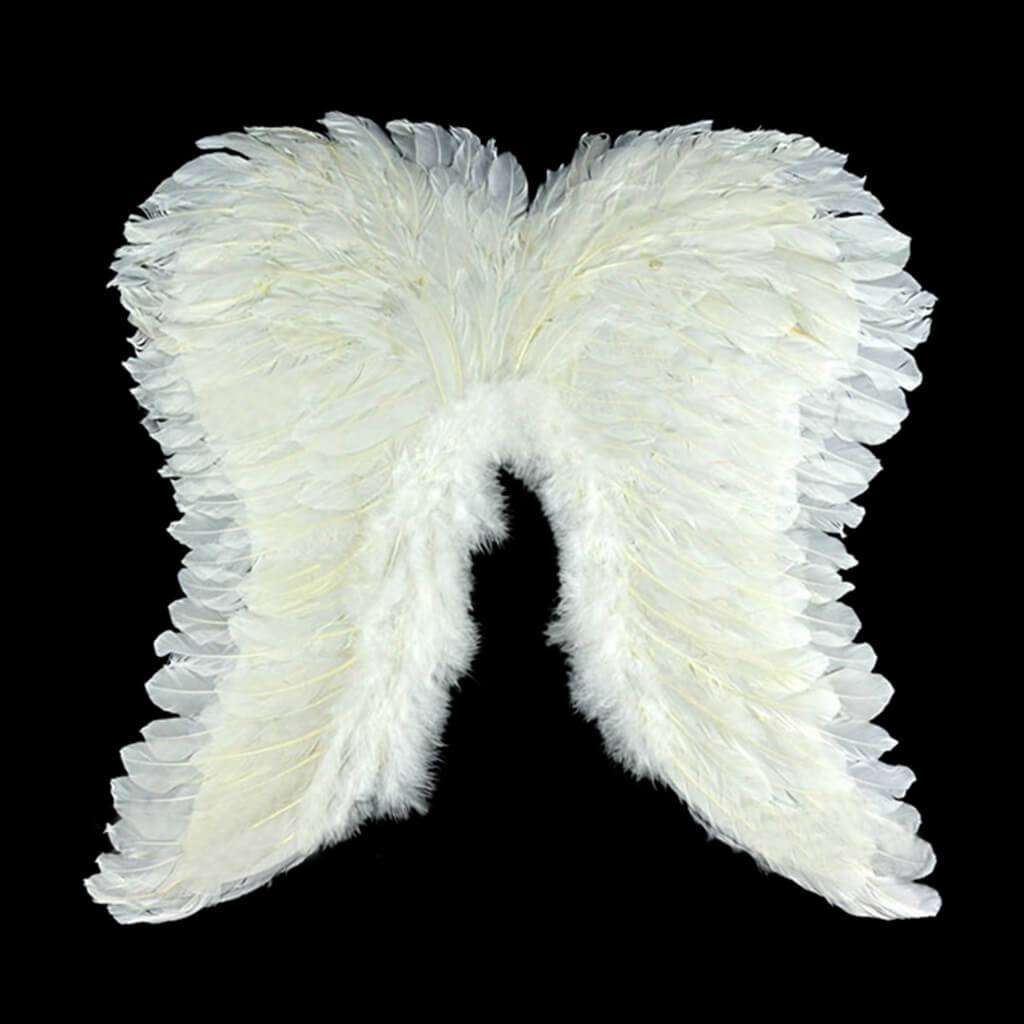 Feather Angel Wings White with Elastic Straps 24X21in