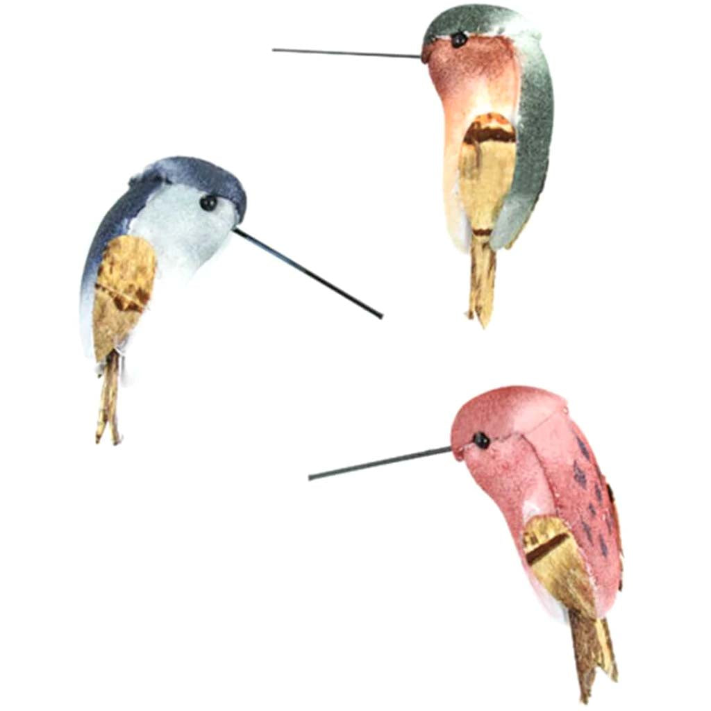 Mini Natural Hummingbird Blue/Rose/Green 1in