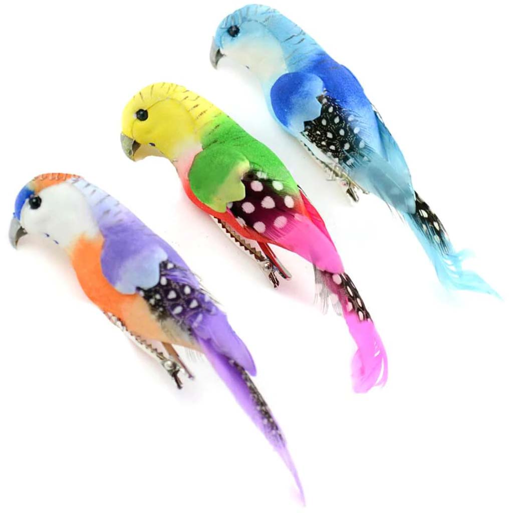 Guinea Feather Tropical Bird Assorted 3 Colors 5in